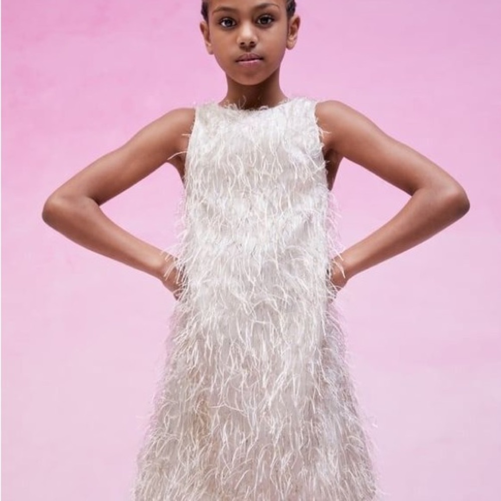 Zara Kid L or Women’s XS Feather Dress